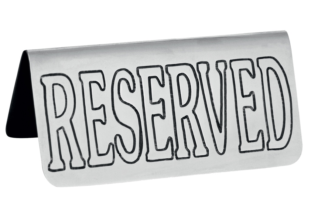 6 Chevalets "RESERVED" en Inox